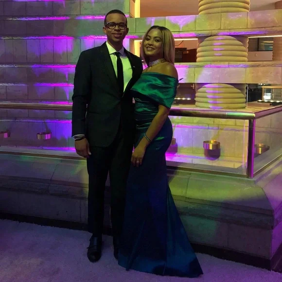 Off the Shoulder Evening Dress - Picture 1 of 3